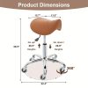 product-fancy-4ec3afd2-f4ae-4968-b124-40e6e8aebf87 Swivel Adjustable PU Leather Chair - Ergonomic Saddle Stool with Wheels | for Drafting, Office, Clinic, Beauty & Tattoo - Metal Frame, Polished Finish, Memory Foam