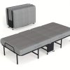 Twin Size Folding Bed with 3" Memory Foam Mattress, Foldable Roll Away Guest Bed for Adults, Sturdy Metal Platform Bed with Wheels, Space-Saving Design for Easy Storage, Portable Bed for Bedroom, Office & Apartments, 75''x31''