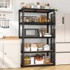 [Heavy Duty Shelving] 72''H Kitchen Standing Rack/Standing Baker'S Rack 2000LBS Garage Shelving 72"H X35.5"W X15.8"D Storage Shelves Heavy Duty Shelving 5 Tier Metal Shelves For Garage Shelves, Adjustable Shelving Unit For Kitchen Basement Pantry Utility Rack Shelf