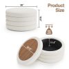 product-fancy-4f01792f-8462-45d1-87d4-213c00e0c7a0 30 Inch Round Ottoman Coffee Table with Storage & Sherpa Top - Large Multi-Functional Modern Footrest Suitable for Couch, Cream White Frame/Plywood Base Furniture for Living Room, Space-Saving Tray Table for Small Spaces