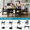 5- And 7pcs Patio Dining Set, Outdoor Table And Chairs, All Weather Furniture with Umbrella Hole for Backyard Garden Deck Lawn Pool