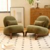 product-fancy-4fa70178-8c1f-48a7-b318-19dd755a1ff9 Cute Accent Chair with Solid Wood Legs, Velvet Living Room Chair with Soft Cushion, Cozy Bedroom Chair, Comfy Armless Reading Chair for Apartment, Waiting Room, Balcony