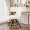 product-fancy-4fdd46ed-8137-4127-81c1-1cefb91cb059 Vintage Swivel Accent Chair with 180-Degree Rotation, Cushioned Seat - Armless Vanity/Side Chair for Dressing Table, Bedside or Home Office - Easy Assembly, White/Blue/Brown (Black Frame, Non-Wood) - Ideal for Small Spaces & Reading Nook)