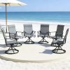 product-fancy-503c08bb-c63e-4f42-8f2d-aadc97fc0755 Patio Swivel Chair Set Of 2/4/6 Outdoor Dining Chairs W/High Back And Breathable Textilene, 350 LBS Capacity, All Weather Patio Rocking Chairs for Garden Backyard Deck