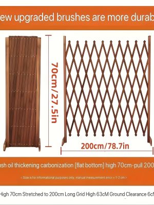 1/2pieces Wood Fence Panel Retractable Privacy Screen | Expandable Farmhouse Garden Trellis, Adjustable Height & Width, Sturdy Wood for Yard/Patio/Balcony, Weatherproof, Easy Assembly, Decorative Privacy Barrier, Plant Support, Pet Gate
