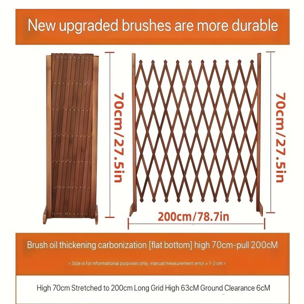 product-fancy-506d3d40-bd1c-41a3-90e9-7d7c8f892010 1/2pieces Wood Fence Panel Retractable Privacy Screen | Expandable Farmhouse Garden Trellis, Adjustable Height & Width, Sturdy Wood for Yard/Patio/Balcony, Weatherproof, Easy Assembly, Decorative Privacy Barrier, Plant Support, Pet Gate
