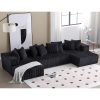 product-fancy-50c3f247-c419-4a12-8a96-e3a347a85b01 131'' Modular Sectional Couch, U-shaped Sofa, Chaise Lounge, Striped Fabric, Upholstered 4 Seater Couch for Living Room, Bedroom, Free Combination Sofa (Corduroy), Gray