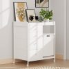 product-fancy-50c64df2-2731-4e96-80d5-35a1bf3346be Baby Changing Dresser, 4-Drawer Baby Dresser with Changing Table Top, Diaper Changing Station & Pad, 2 Open Storage Shelves, Mobile Nursery Organizer, White
