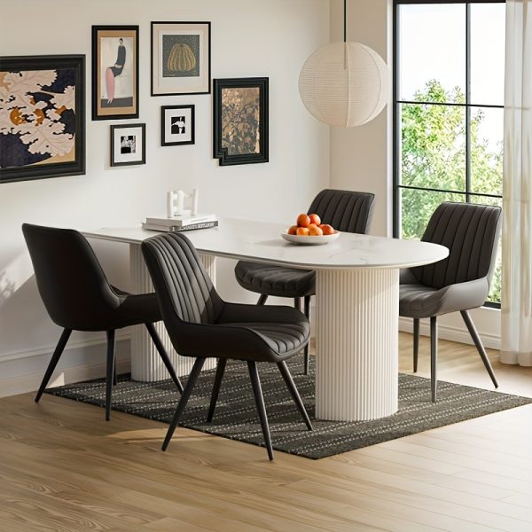 product-fancy-50d4d533-8cd1-4b03-987b-97a6d1576dca Modern Dining Chairs, Comfy Dining Room Chairs with Thick Cushions, Upholstered Fabric Kitchen Side Chairs with Metal Legs