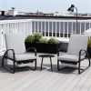 product-fancy-513ec1cf-a77f-4b9d-b01c-4044aa97445c Set with Table Patio Chaise Lounge Chairs, Patio Recliner Chair, Outdoor Furniture Set 5-Position Adjustable, Outdoor, Bench for Deck, Lawn, Garden