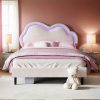 product-fancy-519935ae-d88a-43ca-ab75-6010b239347b LUXOAK LED Velvet Platform Bed Featuring an Adjustable Cloud Headboard - No Box Spring Needed, Easy Assembly