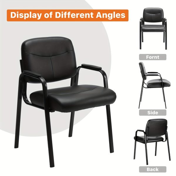 product-fancy-51dd5dfd-b9c0-4372-99b6-fe222b0814e6 Waiting Room Chairs - 2pack - No Wheels - Leather Guest Chair With Padded Arm - Office Reception - Guest Chair - Conference Room - Lobby Table Side - Salon Home - Black