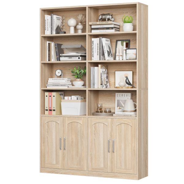 product-fancy-51e9faa1-20d1-4921-b778-5a54ca4e1ffe FULTRU Bookshelf And Bookcase with Doors, 6 Tier Double Wide Large Bookshelves, Open Display Shelves, 73'' Tall Bookshelf with Storage Cabinets for Home Office, Living Room, Library, White