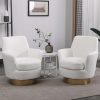 product-fancy-51ff8348-397e-4623-9421-b8346c7ec617 360° Rotatable Bedroom Comfort Cinema Chair with Golden Stainless Steel Base Circular Bar Stool ( Set Of Two)