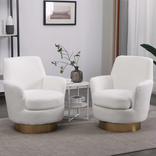 product-fancy-51ff8348-397e-4623-9421-b8346c7ec617 360° Rotatable Bedroom Comfort Cinema Chair with Golden Stainless Steel Base Circular Bar Stool ( Set Of Two)