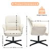 product-fancy-524221d8-4b26-44af-ac9b-5d5d7fcae140 Homy Casa Beige Upholstered Chenille Dining Chair, Side Chair, Swivel Adjustable Height Accent Chair Featuring Padded Arms And Iron Legs, Modern Design Suitable for Cafe, Kitchen, Dining Room, Available in Single Piece Or Sets of 2 Or 4