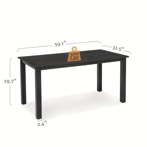 product-fancy-528e06fb-3813-40a0-b3a7-a9a69c214d4e HDPS Outdoor Dining Table, Weather-Resistant Rectangle Patio Dining Table, 500 LBS Weight Capacity, Outdoor Patio Table for Outside Indoor, Lawn, Garden, And Backyard