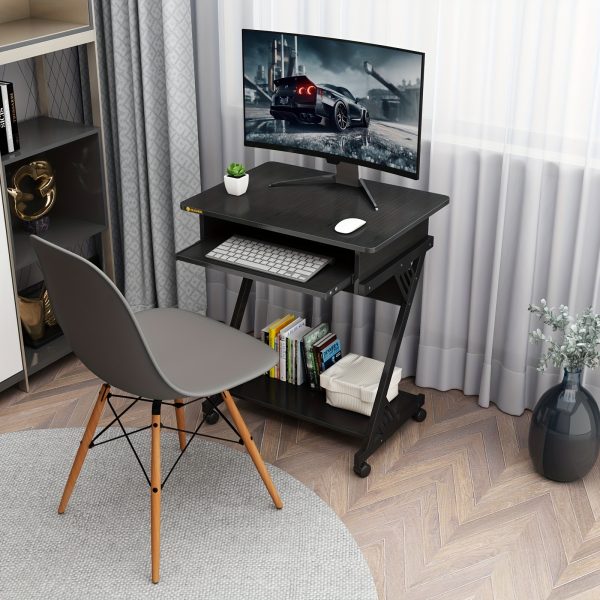 product-fancy-52af5d8c-4fac-41ca-8ea0-f031b1537923 YQ FUNLIS Computer Desk Workstation With Smooth Keyboard Tray, Z-Shaped Study Writing Desk For Small Spaces Compact Table For Home Office, Small Computer Cart Mobile Laptop Cart