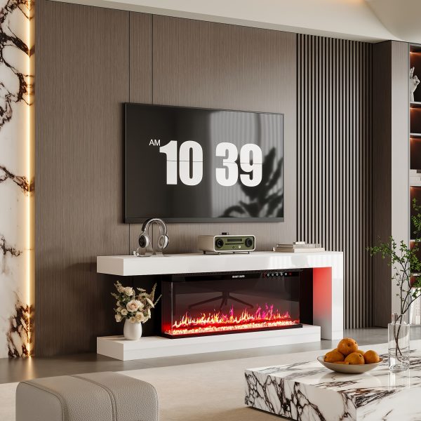 product-fancy-52d93b0f-4220-41e4-a8a4-2434d6503ca2 Modern TV Stand With Electric Fireplace, TV Console With Adjustable LED Lighting For TVs, Modern Entertainment Center With Storage, Media Console For Living Room