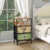 product-fancy-5316dbff-3b17-478a-91a9-fc8294eaa37a Nightstand Set of 2, Night Stand with Fabric Drawer, Mesh Shelf, Side Table with Storage, Fabric Drawer Dresser, Open Shelf, Metal Frame, Bedroom
