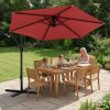 product-fancy-53336ad2-15b2-41c0-98b7-7d2ecd504cda 10-Foot Cantilever Patio Umbrella Featuring an Infinite Tilt Mechanism, Offset Outdoor Umbrella with a Cross Base, Durable Crank Lift Market Umbrella Suitable for Yards, Gardens, And Decks (Weighted Base Sold Separately)