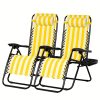 product-fancy-535027d8-394b-40f8-8475-e015f88befea Set Of 2 Adjustable Relaxing Chairs, Zero Gravity Recliners With Cup Holder, For Patio, Lawn, Garden, And Beach