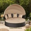 product-fancy-539df33f-4847-49b3-a7ad-02ec47a34346 Replacement Sun Bed Cushion, Outdoor Round Daybed Cushion with Weather Resistant And Fade-Resistant Cover, Patio Furniture Seat