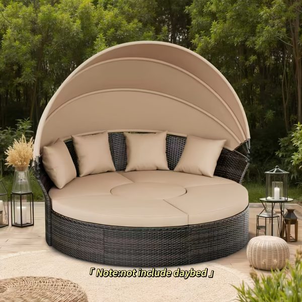 product-fancy-539df33f-4847-49b3-a7ad-02ec47a34346 Replacement Sun Bed Cushion, Outdoor Round Daybed Cushion with Weather Resistant And Fade-Resistant Cover, Patio Furniture Seat