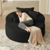 product-fancy-53a35b35-cb08-46cb-8274-1dda5005e4d9 55" Oversized Round Lounge Chair, Fabric Corduroy Deep Seat Cloud Sofa Chair, No Assembly Required | Upholstered Comfort Reading Recliner for Living Room, Bedroom, And Movie Viewing Room.
