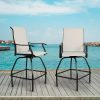 product-fancy-53ab8f43-5e30-4774-aac6-d4941a668f99 2/3/5pcs Patio Bar Set, 360° Swivel Bar Stools, Outdoor Bistro Furniture with High-Density Textilene Fabric & Heavy Duty Metal Frame, High Top Table And Chair Set for Balcony, Poolside, Garden & Backyard