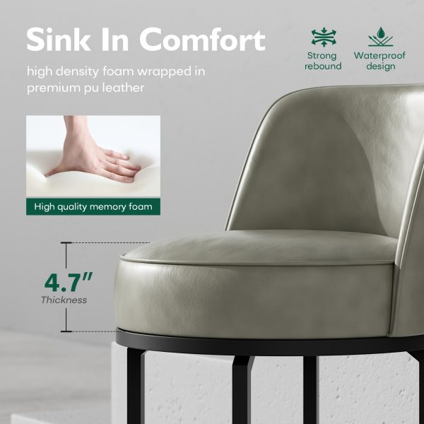 Office Products Office Furniture Guest & Reception Chairs, Counter Height Bar Stool, Swivel Barstools Set of 4, Upholstered Barstools with Backs, Metal Base, 26" Seat Height, White/Brown/Gray/Green