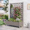 Privacy Planters with Trellises, Raised Flower Bed Privacy Screens with Drainage Holes, Outdoor Planters for Climbing Plants, Suitable for Patios, Gardens, And Courtyards, Outdoor Privacy Screens, Freestanding Decorative Fence Panels