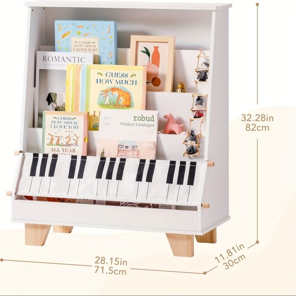 product-fancy-53ecfb27-c237-46a7-893c-f93a713f5648 ROBOTIME White 4-storey Children's Bookshelf, Wooden Children's Bookshelf Front And Rear Storage - Suitable for Preschool Bookshelves In Classrooms, Game Rooms, And Daycare Centers