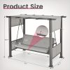 product-fancy-542e2507-afe2-437f-9b80-0f0f906a56b1 Patiopia 3-Seat Outdoor Porch Swing, Patio Swing Chair with Adjustable Curtains, 2in 1 Porch Swing Bed for Balconies, Gardens And Poolside, Gray, Porch Swing For Outside, Outdoor Patio Swing, Outdoor Furniture, Swing Chair Outdoor