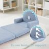 product-fancy-543b5db8-960c-4a79-ba6a-3ce9675add18 Kids Sofa 2-in-1 Convertible Kids Couch Fold Out Lounger Soft Sherpa Kids Chair High-Density Foam Sofa Cute Brown Bear Playroom Nursery Furniture for Boys Girls Room Decor
