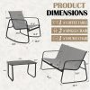 [Outdoor Textilene Set] 4pcs Patio Furniture Set, Outdoor Textilene Conversation Set with Rocking Chairs And Loveseat, with Coffee Table for Garden, Balcony, Poolside, Backyard Lightweight, Water-Resistant And Uv-Resistant - Patio Furniture Outdoor