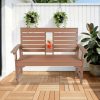 Patio Bench Designed for Two, Featuring Cup Holders And Made from HDPE, Ideal for Gardens And Porches, with Resistance to Fading And Rotting