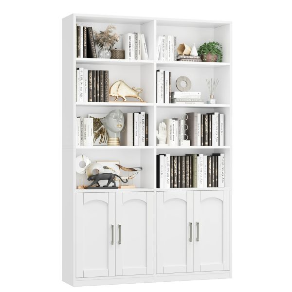 product-fancy-54b645d4-e7db-4600-af06-e3026a726282 FULTRU Bookshelf And Bookcase with Doors, 6 Tier Double Wide Large Bookshelves, Open Display Shelves, 73'' Tall Bookshelf with Storage Cabinets for Home Office, Living Room, Library, White