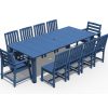 HDPE Plastic Wood Patio Table and Chair Set, Outdoor Garden Leisure Table and Chairs, Durable and Easy to Clean