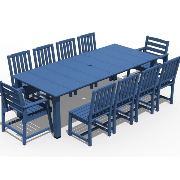 HDPE Plastic Wood Patio Table and Chair Set, Outdoor Garden Leisure Table and Chairs, Durable and Easy to Clean