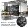 product-fancy-555eb0ad-8836-4861-8277-34ffd377ed28 Freestanding Black Metal Privacy Screen 76"x48", Bold Indoor Outdoor Decorative Fence Panel Divider for Deck Balcony Patio Backyard Lawn Garden Pool Yard Porch Front Yard Bedroom Living Room Office Studio Entryway Hallway Restaurant Decorative Fence
