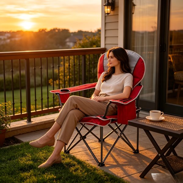 product-fancy-556b49a8-e315-4c88-b92f-4efd4d1fc07d Extra Large Camping Folding Chair with Organizer Bag, Side Mesh Bag, Mesh Cup Holder And Sporting Goods Bag, Suitable for Lawn, 500 Lbs. Weight Capacity