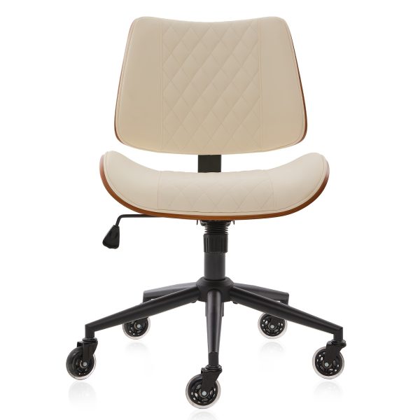 product-fancy-5572beab-a97d-4bc7-aeda-680b530e6110 Armless Home Office Executive Chair, Desk Chair with Low Back Lumbar Support, Ergonomic Computer Desk Chair with 360° Swivel Wheels for Adult Work And Study, Black/Beige/Brown