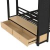 product-fancy-557d3945-9ed5-42ef-8907-7a509256ab2f BELLEMAVE Full Over Full Size Metal Bunk Bed with Storage Shelves, Drawers And Pegboard, Heavy-Duty Loft Bed with Noise-Reduced Design, No Box Spring Required, Black