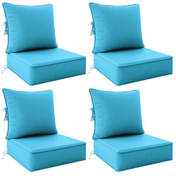 product-fancy-559ff333-6f20-4618-aaba-f37ea4fc7b55 Outdoor Cushion Set of 1pc/2pcs/4pcs/6pcs - Thick 35D High-Density Foam Cushions Measuring 24*24*6.5 Inches, Featuring Quick Rebound, High Durability, And Easy Cleaning, Suitable for Outdoor Furniture Like Sofas And Patio Chairs