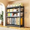 product-fancy-55b5c8bb-8e8d-4409-a92c-7ee1eff733b4 5-Tier Heavy-Duty Adjustable Kitchen Storage Shelf with Modular Shelving System & -Standing Suitable for Kitchen Organizers, Garage Tools, Microwave Stand, Baker's Rack, Utility Shelves - Assembly, Space-Saving Unit