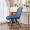 product-fancy-55c5d29b-f168-4ccb-a67d-a1071c3303d1 Vintage Swivel Accent Chair with 180-Degree Rotation, Cushioned Seat - Armless Vanity/Side Chair for Dressing Table, Bedside or Home Office - Easy Assembly, White/Blue/Brown (Black Frame, Non-Wood) - Ideal for Small Spaces & Reading Nook)