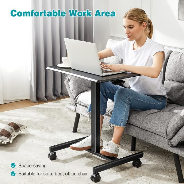 product-fancy-55daeb88-49ab-40dd-a5f3-fbc4bf26383a Small Mobile Stading Desk - Sit Stand Desk, Portable Rolling Laptop Desk With Lockable Wheels, Overbed Table With Wheels Adjustable Height, Computer Workstations