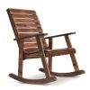 product-fancy-562216da-9215-4991-bfce-93468e2c64de Wooden Rocking Chair for Outdoor Use, Featuring a Rustic High Back Design, Suitable for Indoor Spaces, Backyards, And Patios, in a Natural End