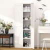 product-fancy-564403e4-bc28-40fa-9a55-d142c8725511 Metal Storage Cabinet, Metal Kitchen Pantry Cabinet, Food Pantry Storage Cabinets With Doors And Shelves, Large Steel Storage Cabient For Dinning Room, Laundry Room, White/Black
